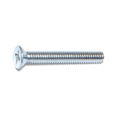 Midwest Fastener #8-32 x 1-1/4 in Phillips Flat Machine Screw, Zinc Plated Steel, 100 PK 07276